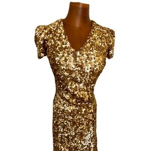 French Connection gold sequin dress. Fully lined.